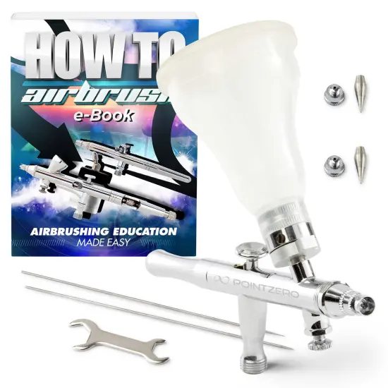 PointZero Dual-Action 4-Color Changing Airbrush Set w/ MAC Valve - 3 Tip Set (.3mm .5mm .8mm) {1}