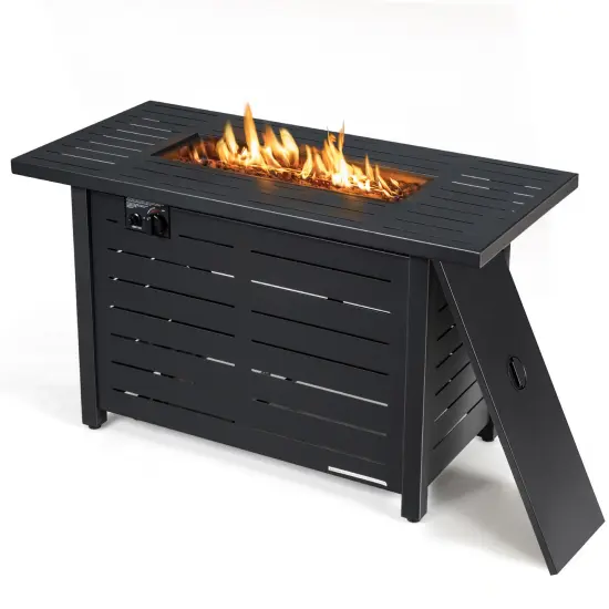 42 Inch 60 000 Btu Rectangular Propane Gas Fire Pit Table {1}