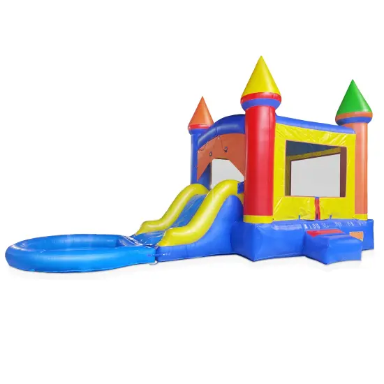 Cloud 9 Castle Inflatable Combo Bounce House with Splash Pool and Water Slide for Kids - Commercial-Grade Combo Bouncer Includes Blower {3}