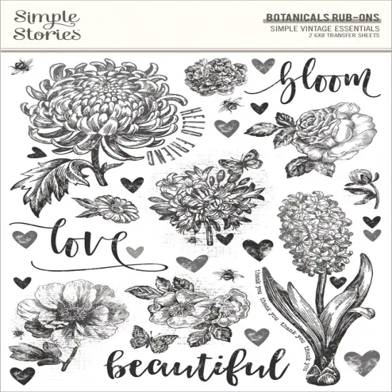 Simple Vintage Essentials Rub-Ons-Botanicals {1}