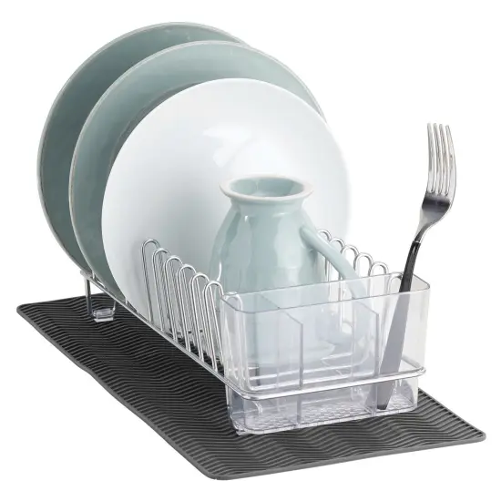 mDesign Steel Dish Drying Rack/Drainer Storage Organizer, Set of 2 {1}