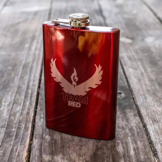 8oz RED Team Red Flask {2}