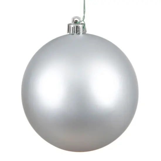 Vickerman 8 in. Silver Matte Ball Christmas Ornament {1}