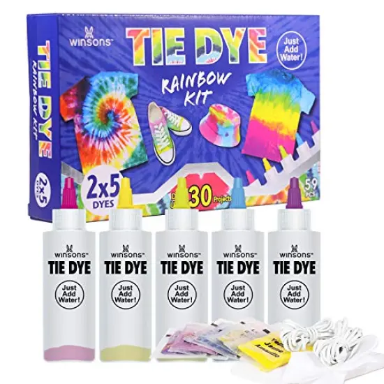 Tie Dye Kit 5 Colors Permanent Fabric Dye Art Set for Kids Adults for School, Homemade Party, Creative Groups Activities, DIY Gift {2}