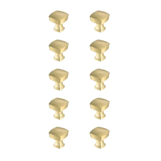 Irvin 1.3" Brushed Gold Square Knob Multipack (Set of 10) {1}