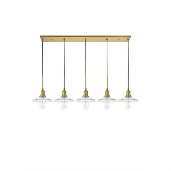 Waltz 5 light brass Pendant {3}