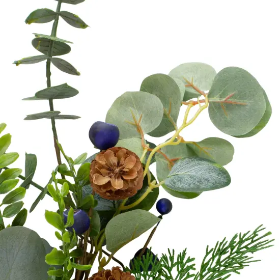 Northlight 32" Eucalyptus, Pinecones and Blueberries Artificial Pine Christmas Spray Green {6}