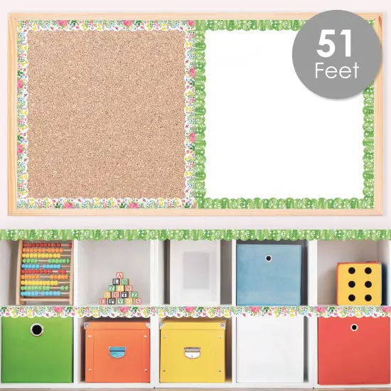Big Dot of Happiness Spring Flowers - Scalloped Classroom Decor - Bulletin Board Borders - 51 Feet {3}
