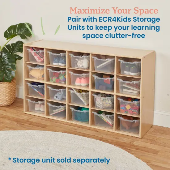 Scoop Front Storage Bins, Multipurpose Organization, 20-Pack Clear {5}