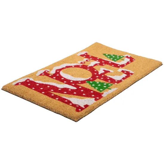 Northlight Brown and Red "Noel" Natural Coir Outdoor Christmas Doormat 18" x 30" {6}