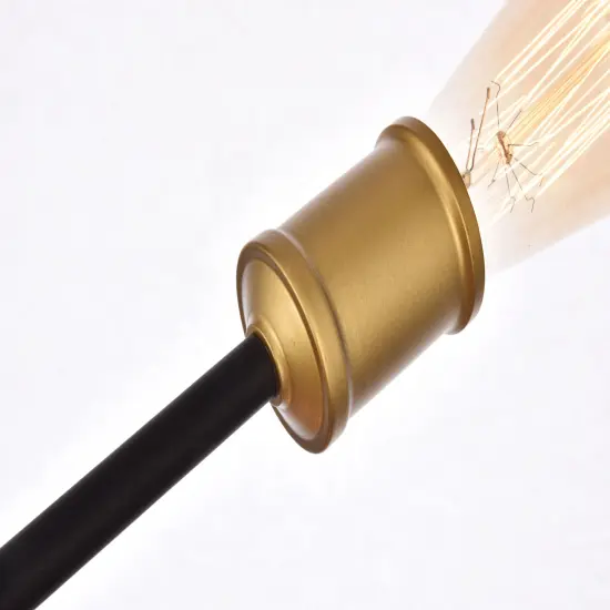 Axel Collection Wall Sconce D24.7 H9.9 Lt:5 Black and Brass Finish {4}