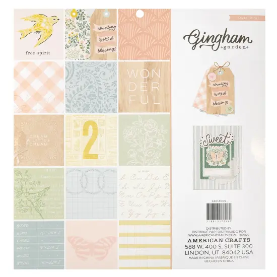 Crate Paper Single-Sided Paper Pad 12"X12" 48/Pkg-Gingham Gardens {2}