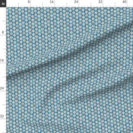 Various Fabrics by the Yard or Fat Quarter Blue Ocean Nautical Seashells Scallop Shell Coastal Small Scale Seafood Clams Stripes Custom Printed Fabric by Spoonflower {1}