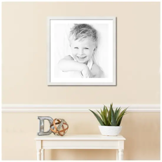 ArtToFrames 26x26" Matted Picture Frame with 22x22" Single Mat Photo Opening Framed in 1.25" White and 2" Mat (FWM-3966-26x26) {2}