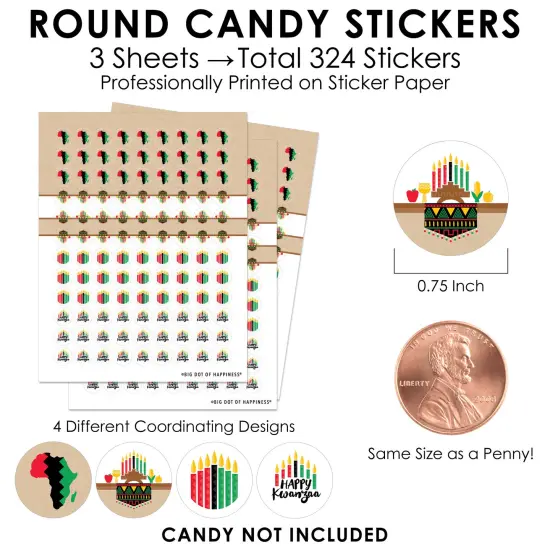 Big Dot of Happiness Happy Kwanzaa Party Small Round Candy Stickers - Party Favor Labels - 324 Count {4}
