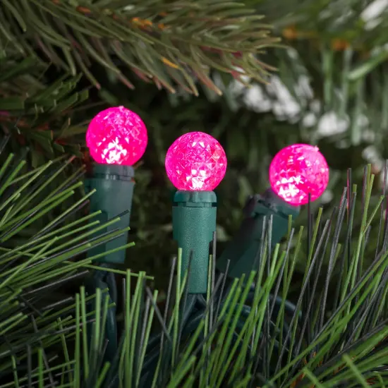 Northlight LED G12 Berry Christmas Lights - Pink - 16' Green Wire - 50ct {3}