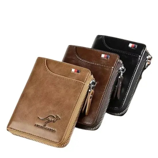 Kitcheniva Mens Leather Wallet RFID Blocking Credit Card ID Holder Brown {2}