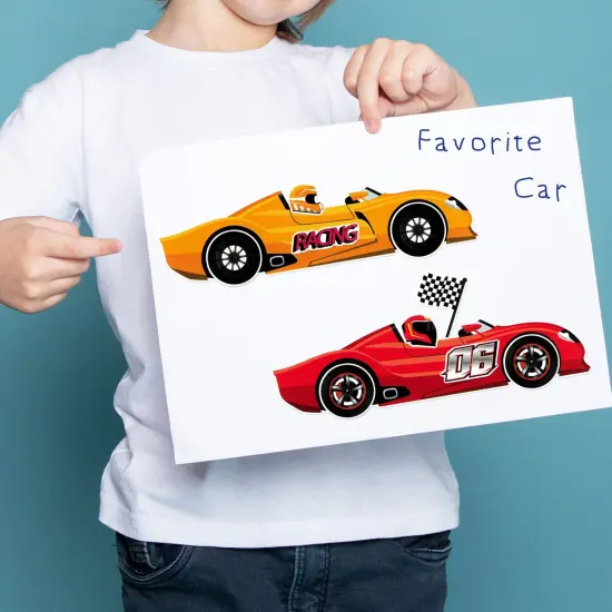 Wrapables Make Your Own Sticker Sheets, DIY Make a Face Animal, Food, Party Favor Stickers (24 Sheets) Sports Cars {4}