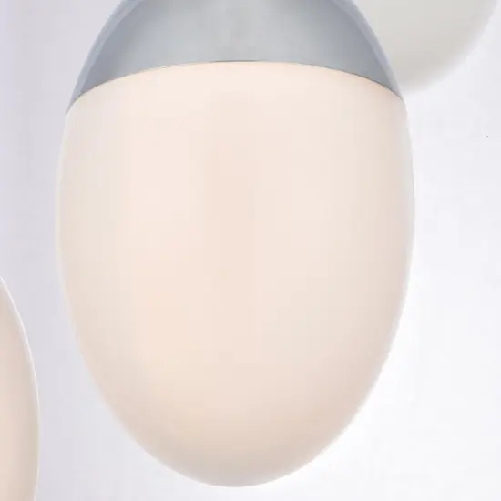 Eclipse 7 Lights Chrome Pendant With Frosted White Glass {5}