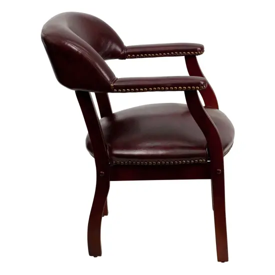 Emma and Oliver Conference Chair with Accent Nail Trim Oxblood Vinyl {5}