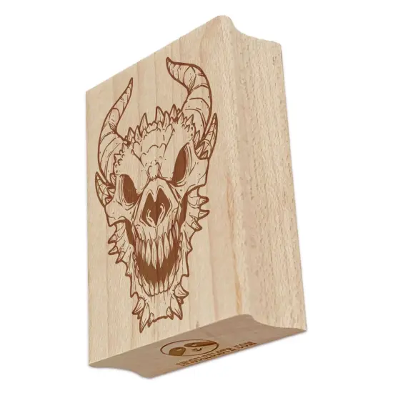 Dragon Skull Monster Bones Rectangle Rubber Stamp for Stamping Crafting {7}