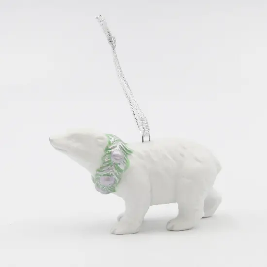 Ceramic Christmas Decor Polar Bear Ornament, Home D&eacute;cor, Gift for Her, Mom, Him, Dad, Christmas tree D&eacute;cor, Wall Decor {3}