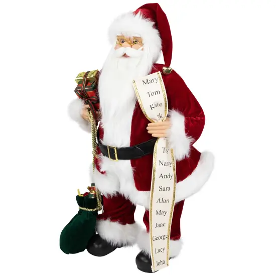 Northlight Standing Santa Claus with List Christmas Figure - 24" Red {4}