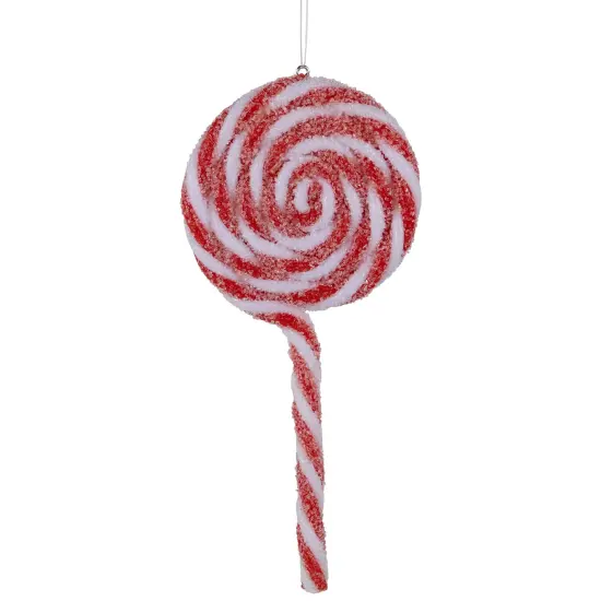 Northlight 6ct Frosted Red and White Lollipop Christmas Ornaments 6" {5}