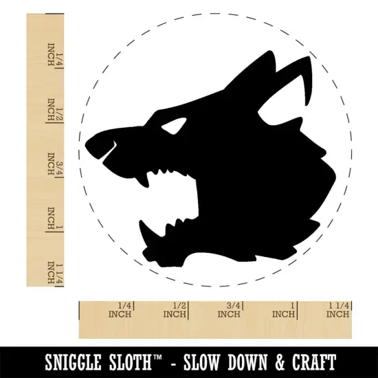 Ferocious Snarling Wolf Head Side Rubber Stamp for Stamping Crafting Planners {1}