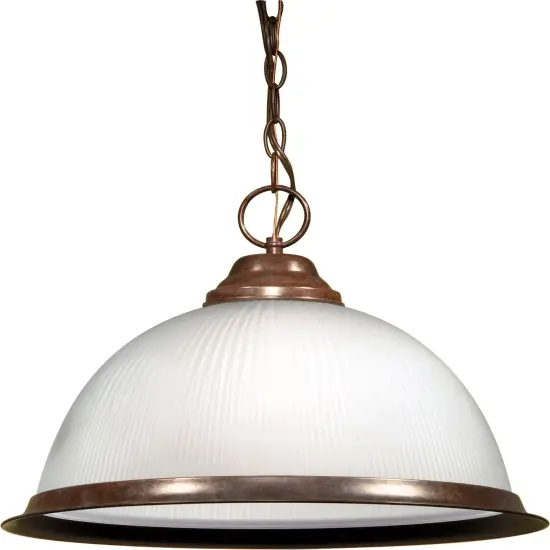 Nuvo 1-Light 15" Pendant Light w/ Frosted Prismatic Dome in Old Bronze {1}