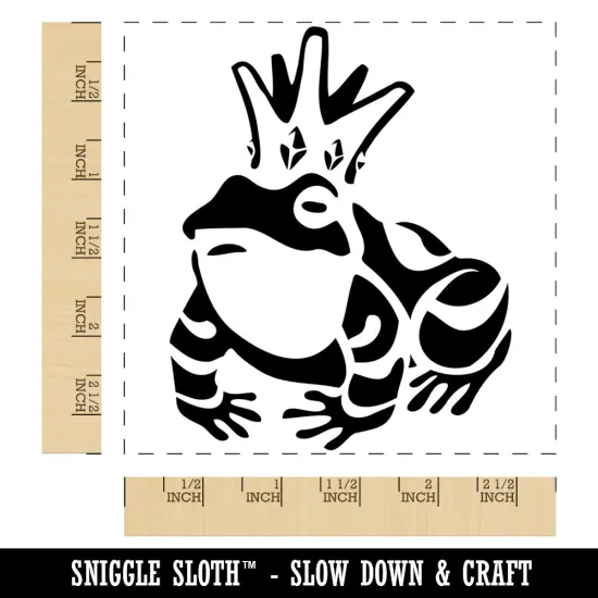 Frog Prince with Crown Square Rubber Stamp for Stamping Crafting {1}