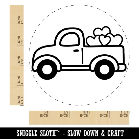 Cute Truck with Hearts Rubber Stamp for Stamping Crafting Planners {1}