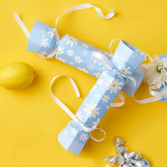 Big Dot of Happiness Blue Daisy Flowers - No Snap Floral Party Table Favors - DIY Cracker Boxes - Set of 12 {3}