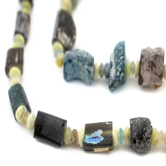 Dark Mixed Roman Glass Beads, Genuine Glass Found in Afghanistan, Matte Glass Beads for Jewelry Making, The Bead Chest {1}