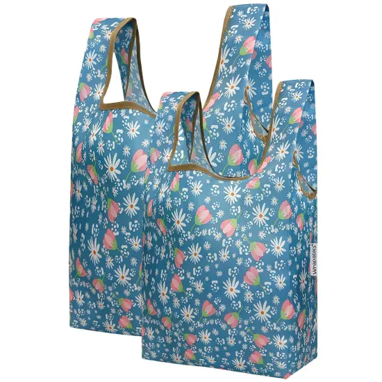 Wrapables JoliBag Collection Reusable Shopping Bag (Set of 2) Daisy Party {1}