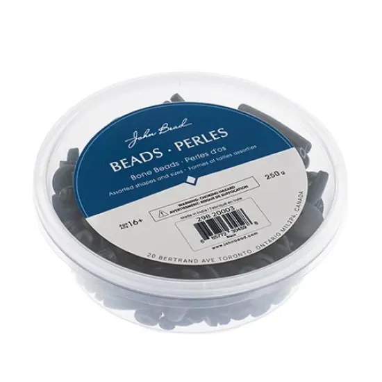 John Bead Natural Bone Beads Assorted Box Set, 250g Black {2}
