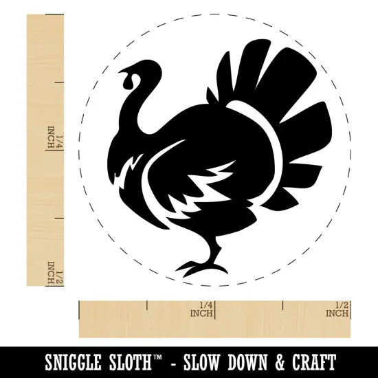 Turkey Silhouette Thanksgiving Self-Inking Rubber Stamp for Stamping Crafting Planners Brown {1}