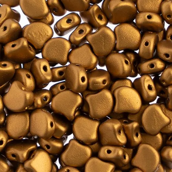 John Bead Czech Glass Metallic Matte Ginko Beads, 50g Bronze Gold {1}