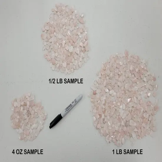 Tumbled Rose Quartz Crystal Chips - Bulk Tumbled Stones {3}