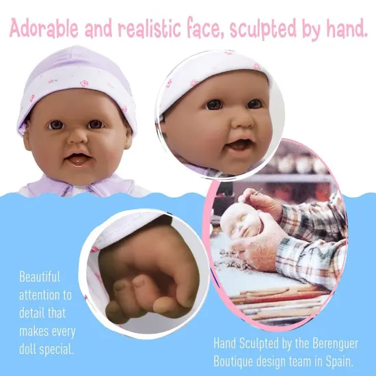 La Baby Soft 16" Baby Doll, Purple with Pacifier, Hispanic {2}