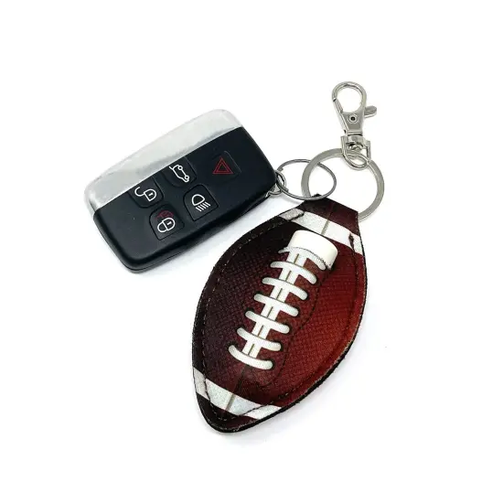 Wrapables 10 Pack Chapstick Holder Keychain with 10 Pieces Metal Clasps Football {3}