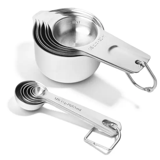 Last Confection 13pc Stainless Steel Measuring Spoon & Cup Set - Kitchen Measurements for Dry Spices and Liquid Cooking & Baking Ingredients {3}
