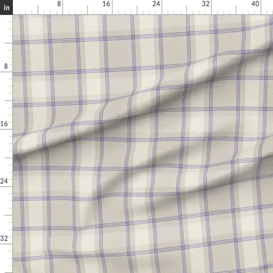 Various Fabrics by the Yard or Fat Quarter Classic Tartan Vintage Style Traditional Beige Brown Blue Soft Custom Printed Fabric by Spoonflower {1}