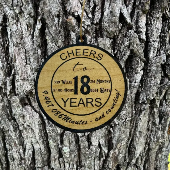 Ornament CUSTOM - Cheers to 18 Years BLACK {5}