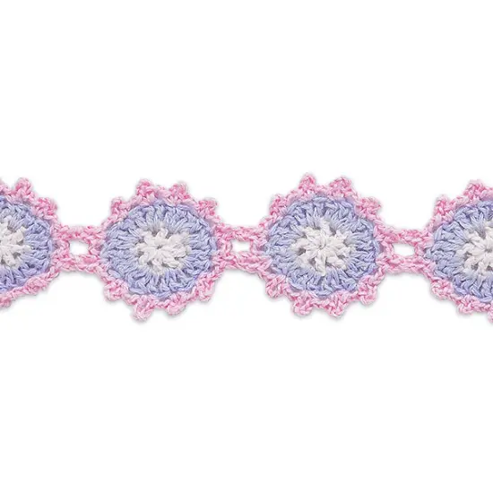 Crochet Flower Trim Lavender {1}