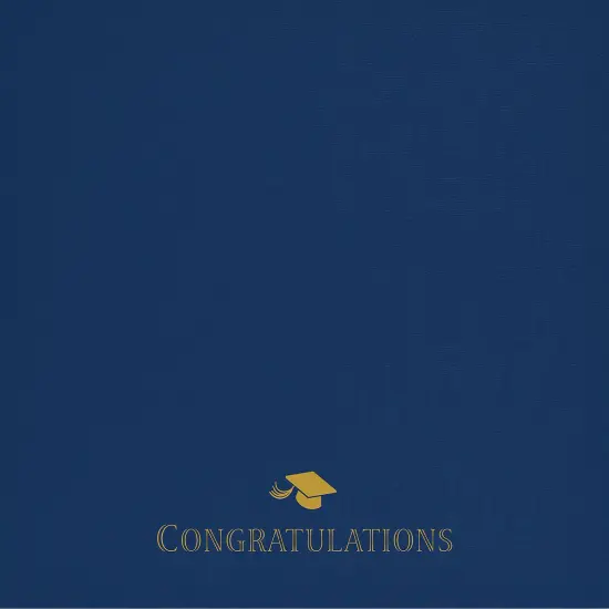 Great Papers! Certificate Cover with Gold Foil, CONGRATULATIONS with Grad Hat , Navy, 12" x 9.375"(folded) with Die-Cuts for 8.5" x 11" Document, 5 Count {1}
