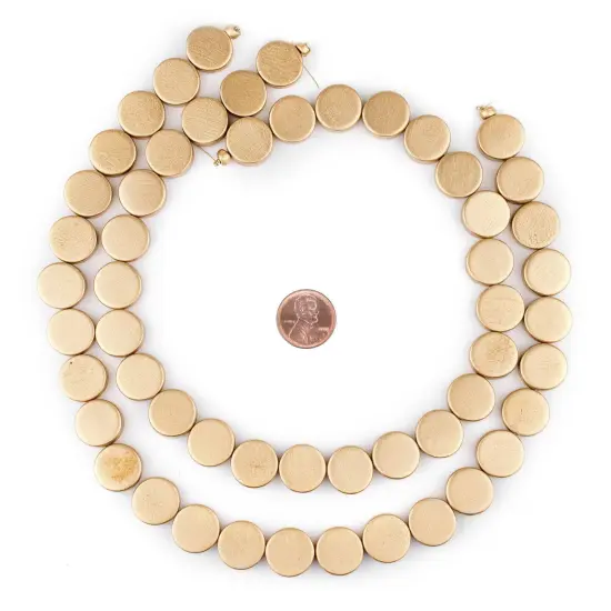 The Bead Chest Gold Circular Natural Wood Beads (15x15mm): Organic Eco-Friendly Wooden Bead Strand for DIY Jewelry, Crafts, Necklace and Bracelet Making {2}