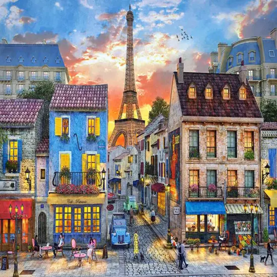 500 Piece Jigsaw Puzzle, Streets of Paris, France, Eiffel Tower, European puzzle, Adult Puzzles, Castorland B-52684 {2}