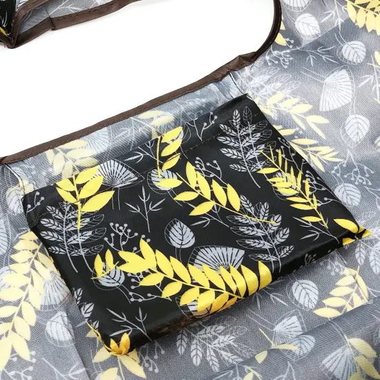 Wrapables Large & Small Foldable Tote Nylon Reusable Grocery Bags, Set of 2 Wheat {4}