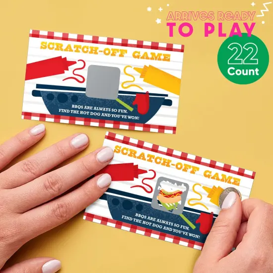 Big Dot of Happiness Fire Up the Grill - Summer BBQ Picnic Party Game Scratch Off Cards - 22 Count {3}